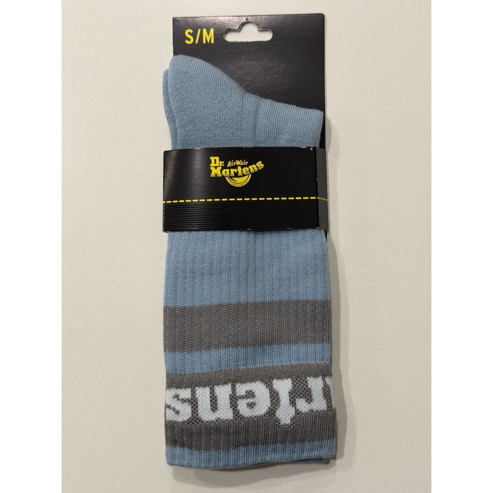 Dr Martens AC681115 Athletic Logo Card Zinc Cotton Blend Crew Socks S/M NWT